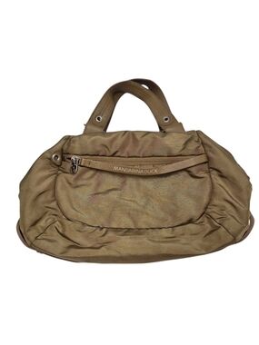 Mandarina Duck Travel Hand Bag Lightweight Olive Green Double Handle Straps